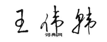 駱恆光王偉韓草書個性簽名怎么寫