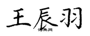 丁謙王辰羽楷書個性簽名怎么寫