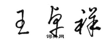 駱恆光王卓祥草書個性簽名怎么寫