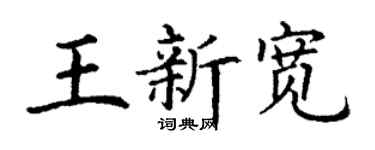 丁謙王新寬楷書個性簽名怎么寫