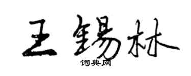 曾慶福王錫林行書個性簽名怎么寫