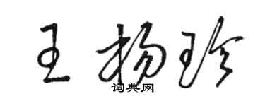 駱恆光王楊珍草書個性簽名怎么寫