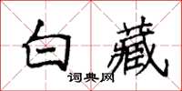 袁強白藏楷書怎么寫