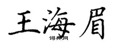 丁謙王海眉楷書個性簽名怎么寫