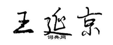 曾慶福王延京行書個性簽名怎么寫