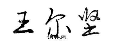 曾慶福王爾堅行書個性簽名怎么寫