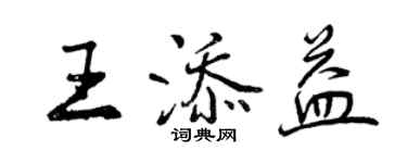 曾慶福王添益行書個性簽名怎么寫