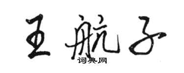駱恆光王航子行書個性簽名怎么寫