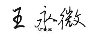 駱恆光王永微行書個性簽名怎么寫