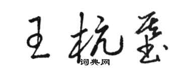 駱恆光王杭基草書個性簽名怎么寫