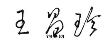 駱恆光王昌珍草書個性簽名怎么寫