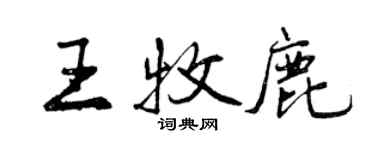 曾慶福王牧鹿行書個性簽名怎么寫