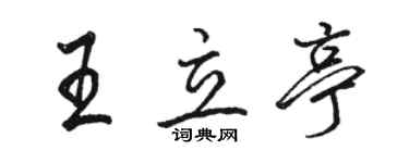 駱恆光王立亭行書個性簽名怎么寫