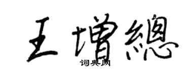 王正良王增總行書個性簽名怎么寫