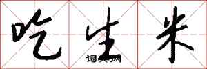 錢沛雲吃生米行書怎么寫