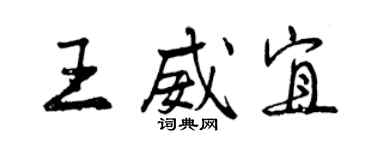 曾慶福王威宜行書個性簽名怎么寫