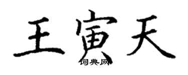 丁謙王寅天楷書個性簽名怎么寫