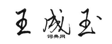 駱恆光王成玉行書個性簽名怎么寫