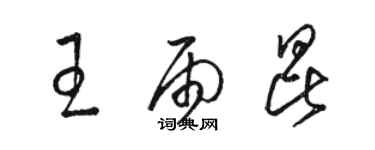 駱恆光王雨昆草書個性簽名怎么寫