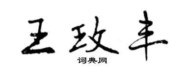 曾慶福王玫豐行書個性簽名怎么寫