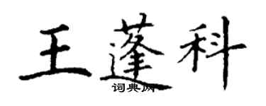 丁謙王蓬科楷書個性簽名怎么寫