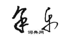 駱恆光余樂草書個性簽名怎么寫