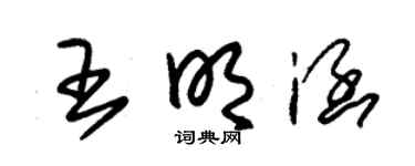 朱錫榮王明涵草書個性簽名怎么寫