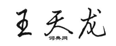 駱恆光王天龍行書個性簽名怎么寫