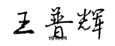 曾慶福王普輝行書個性簽名怎么寫