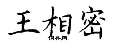 丁謙王相密楷書個性簽名怎么寫