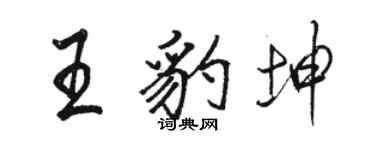 駱恆光王豹坤行書個性簽名怎么寫