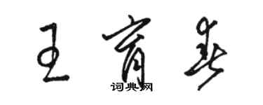 駱恆光王育春草書個性簽名怎么寫