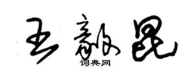 朱錫榮王毅昆草書個性簽名怎么寫