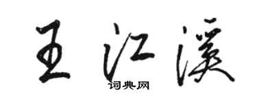 駱恆光王江溪行書個性簽名怎么寫