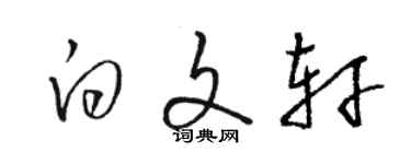 駱恆光白文軒草書個性簽名怎么寫