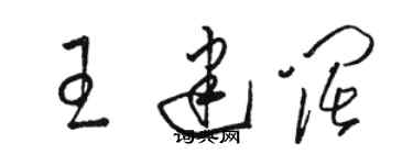 駱恆光王建闊草書個性簽名怎么寫