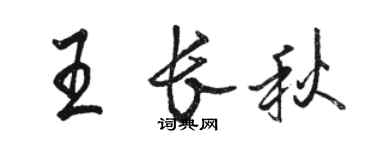 駱恆光王長秋行書個性簽名怎么寫
