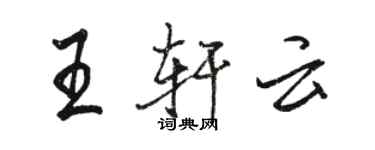 駱恆光王軒雲行書個性簽名怎么寫