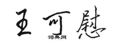 駱恆光王可慰行書個性簽名怎么寫