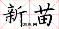 丁謙新苗楷書怎么寫