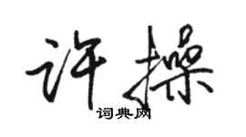 駱恆光許操行書個性簽名怎么寫