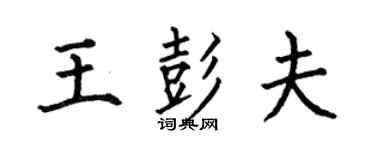 何伯昌王彭夫楷書個性簽名怎么寫