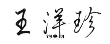 駱恆光王洋珍行書個性簽名怎么寫