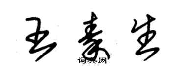 朱錫榮王秦生草書個性簽名怎么寫