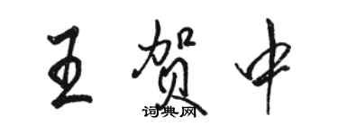 駱恆光王賀中行書個性簽名怎么寫