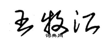 朱錫榮王牧江草書個性簽名怎么寫