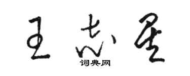 駱恆光王志星草書個性簽名怎么寫