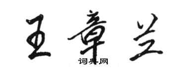 駱恆光王章蘭行書個性簽名怎么寫