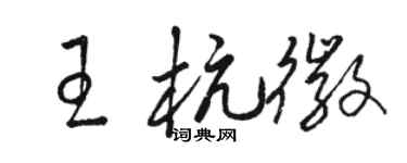 駱恆光王杭徽草書個性簽名怎么寫
