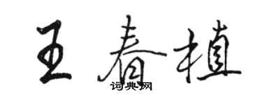 駱恆光王春植行書個性簽名怎么寫